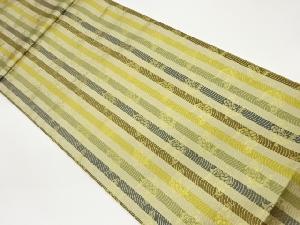 縞に荒磯模様織出し全通袋帯